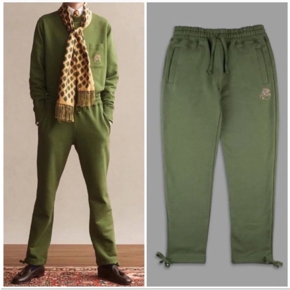 Aime Leon Dore Drakes Green Terry Cotton Sweatpants - Picture 1 of 7